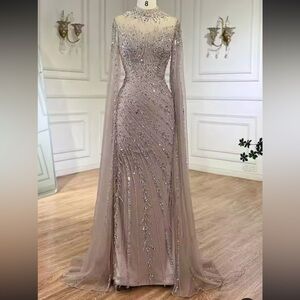 Elegant Beaded Evening Gown